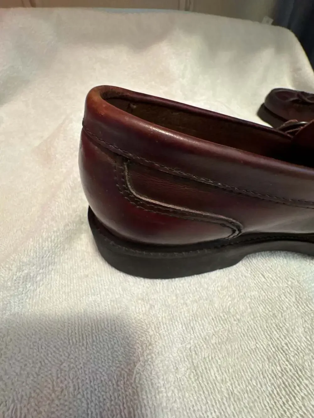 G.H. Bass & Co. Burgundy Leather Kiltie Monk Strap Loafers Made in USA